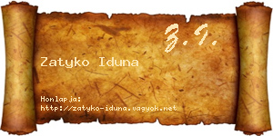 Zatyko Iduna névjegykártya